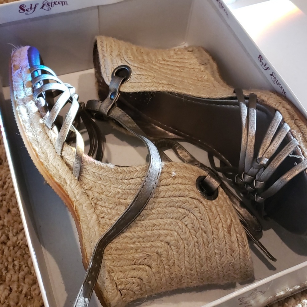 Gold Wedge Sandal by Self esteem